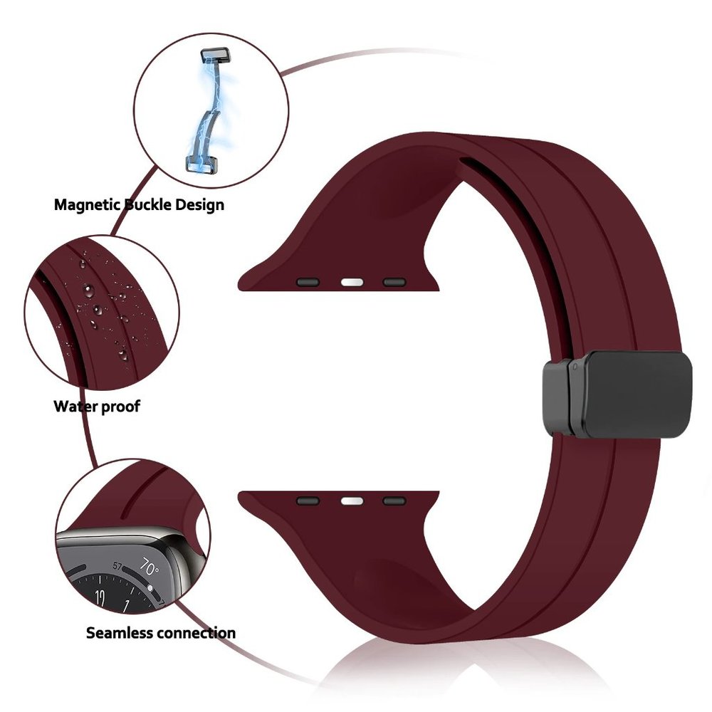 NEW Magnetic Strap Adjustable For Apple watch band - WINE RED - Picture 8 of 11